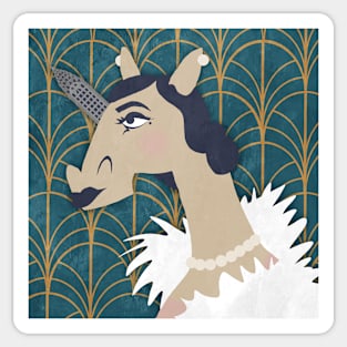 Feeling Art Deco Unicorn Sticker